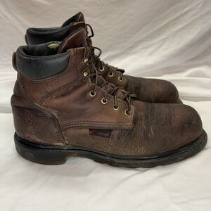 Red Wing 2406 Super Sole Size 10 Steel Toe Boots Brown Leather